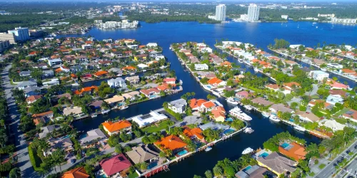 Luxury waterfront homes in Eastern Shores Florida.