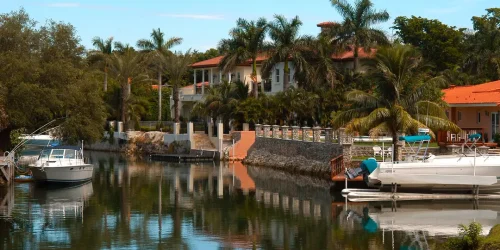 Luxury waterfront estates in Gables Estates Coral Gables Florida.