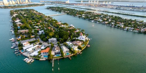 Luxury waterfront homes and private estates on Hibiscus Island Miami Beach.