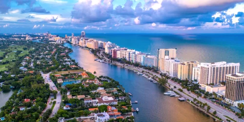 Luxury waterfront estates in Indian Creek Florida.