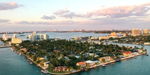 Luxury waterfront homes in North Bay Village Florida.
