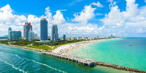Luxury condominiums and waterfront residences in South of Fifth Miami Beach.